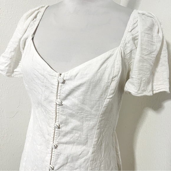 Abercrombie & Fitch Linen Blend & Cotton Button Down Mini Dress Short Sleeve LP - Picture 3 of 11